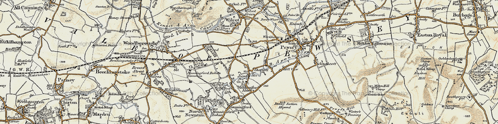 Old map of Sharcott in 1897-1899