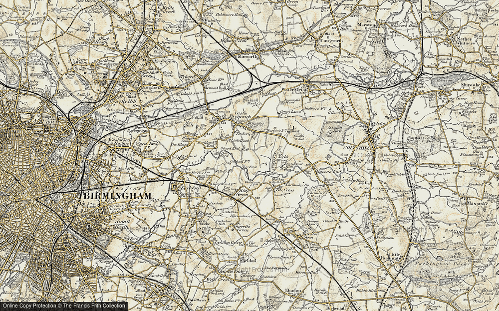 Old Map of Shard End, 1901-1902 in 1901-1902