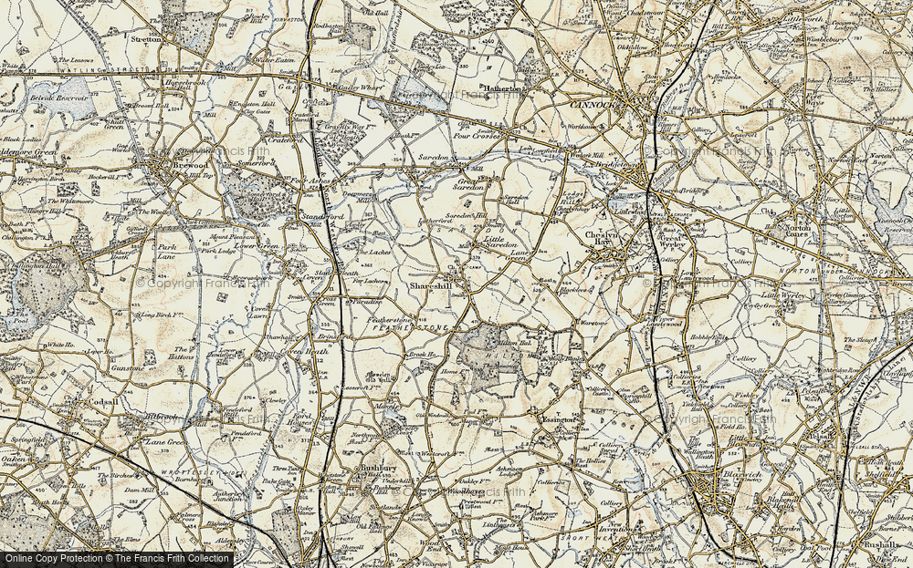 Old Map of Shareshill, 1902 in 1902