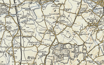 Old map of Shareshill in 1902