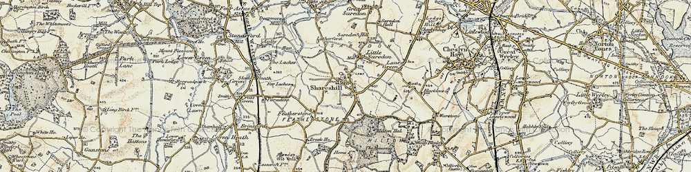 Old map of Shareshill in 1902