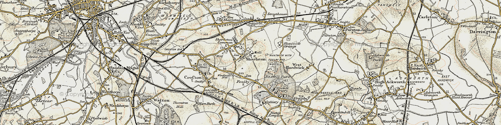 Old map of Sharlston in 1903