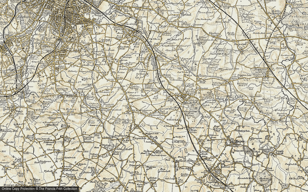 Old Map of Sharmans Cross, 1901-1902 in 1901-1902