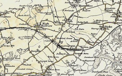 Old map of Sharnal Street in 1897-1898