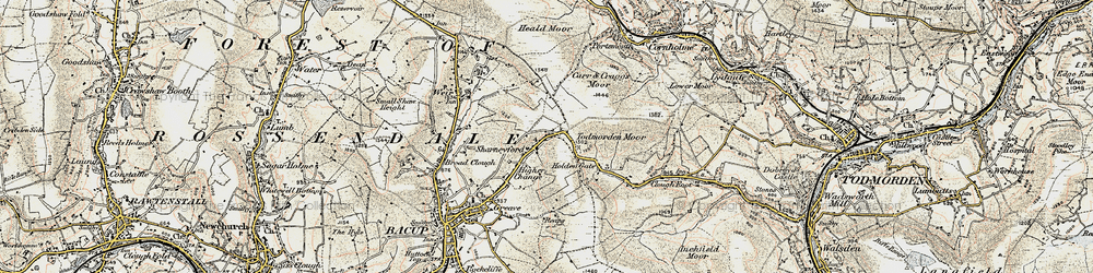 Old map of Sharneyford in 1903
