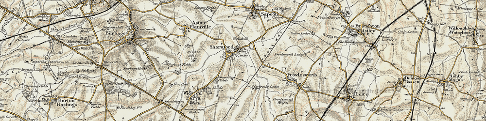 Old map of Sharnford in 1901-1902