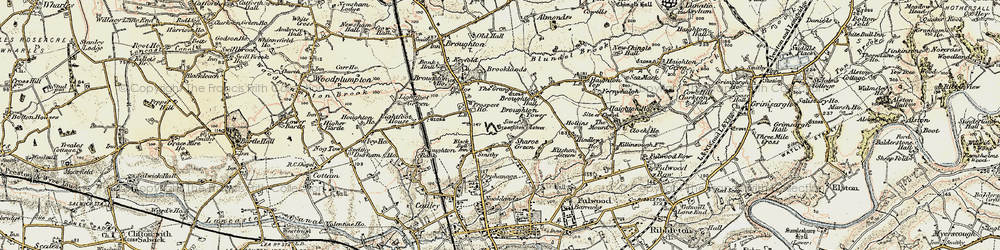 Old map of Sharoe Green in 1903