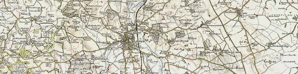 Old map of Sharow in 1903-1904