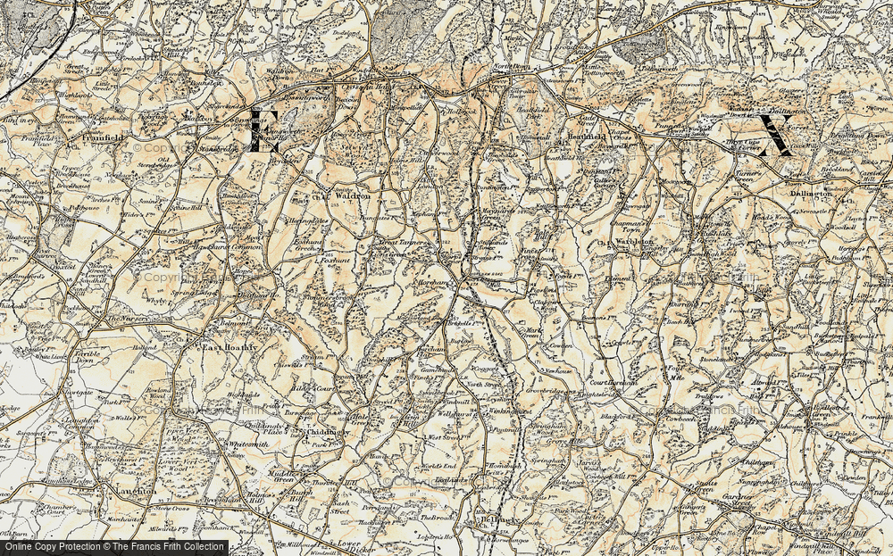 Old Map of Sharp's Corner, 1898 in 1898