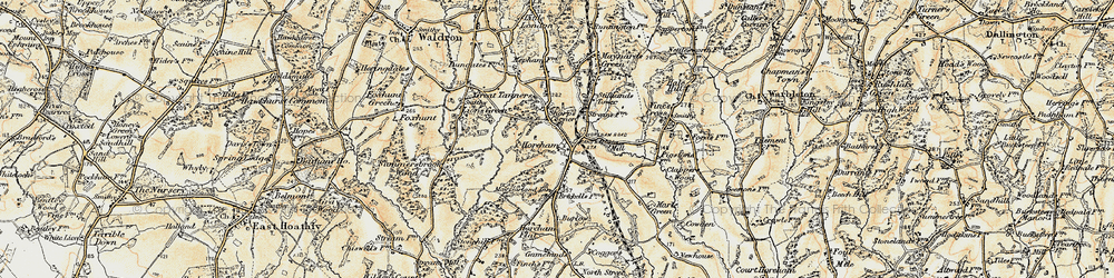 Old map of Sharp's Corner in 1898
