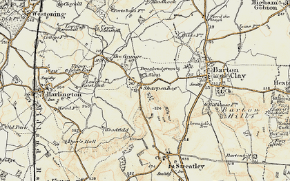 Old map of Sharpenhoe in 1898-1899