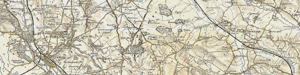 Old map of Sharpley Heath in 1902