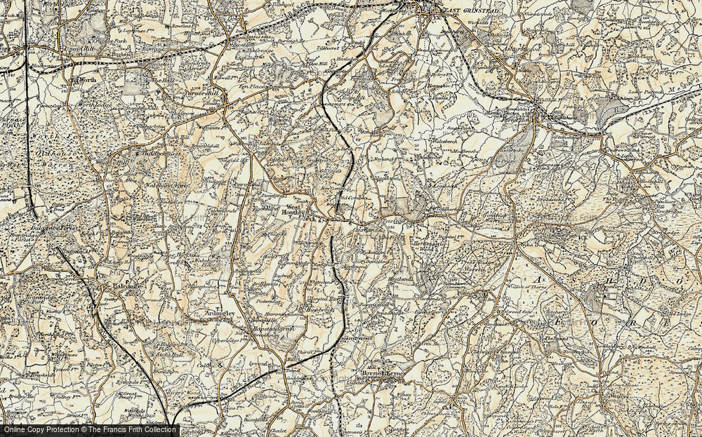 Old Map of Sharpthorne, 1898 in 1898