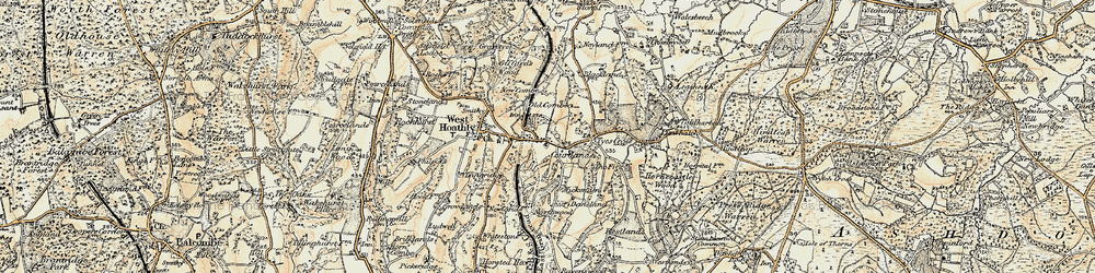 Old map of Sharpthorne in 1898