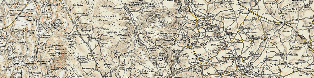 Old map of Withey Brook in 1900