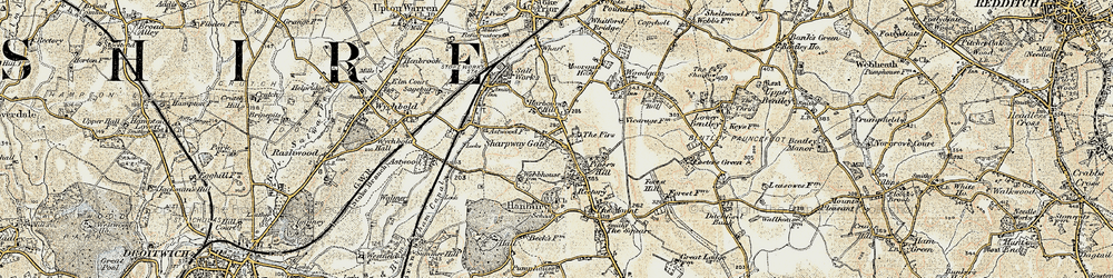 Old map of Sharpway Gate in 1899-1902
