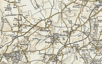 Old map of Sharrington in 1901-1902