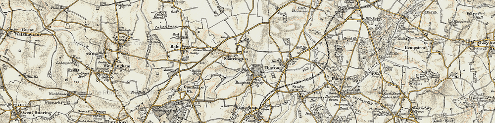 Old map of Sharrington in 1901-1902