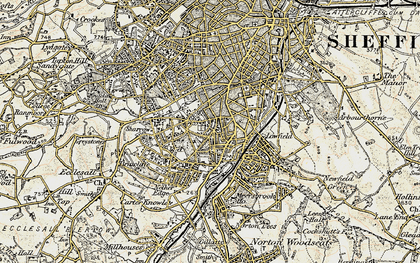 Old map of Sharrow in 1902-1903