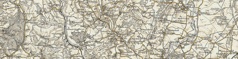 Old map of Shatterford in 1901-1902