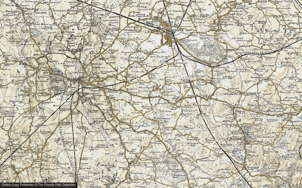 Old Map of Shavington, 1902 in 1902