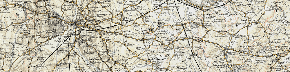Old map of Shavington in 1902