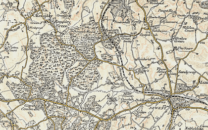 Old map of Shaw Common in 1899-1900