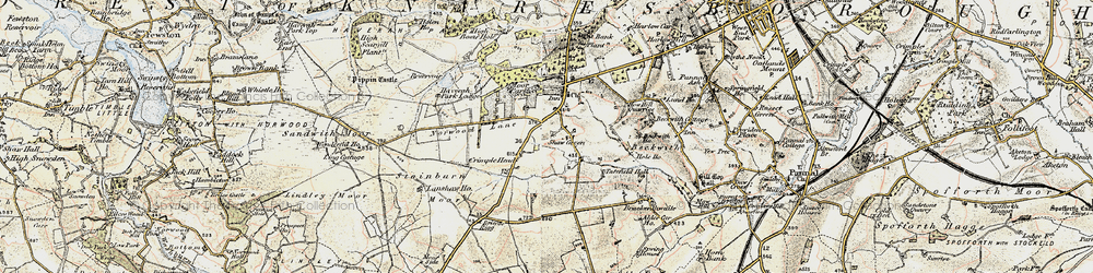 Old map of Shaw Green in 1903-1904