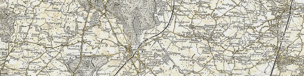 Old map of Shaw Heath in 1902-1903