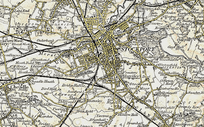 Old map of Shaw Heath in 1903