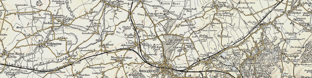 Old map of Shawbirch in 1902