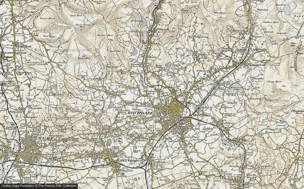 Old Map of Shawclough, 1903 in 1903