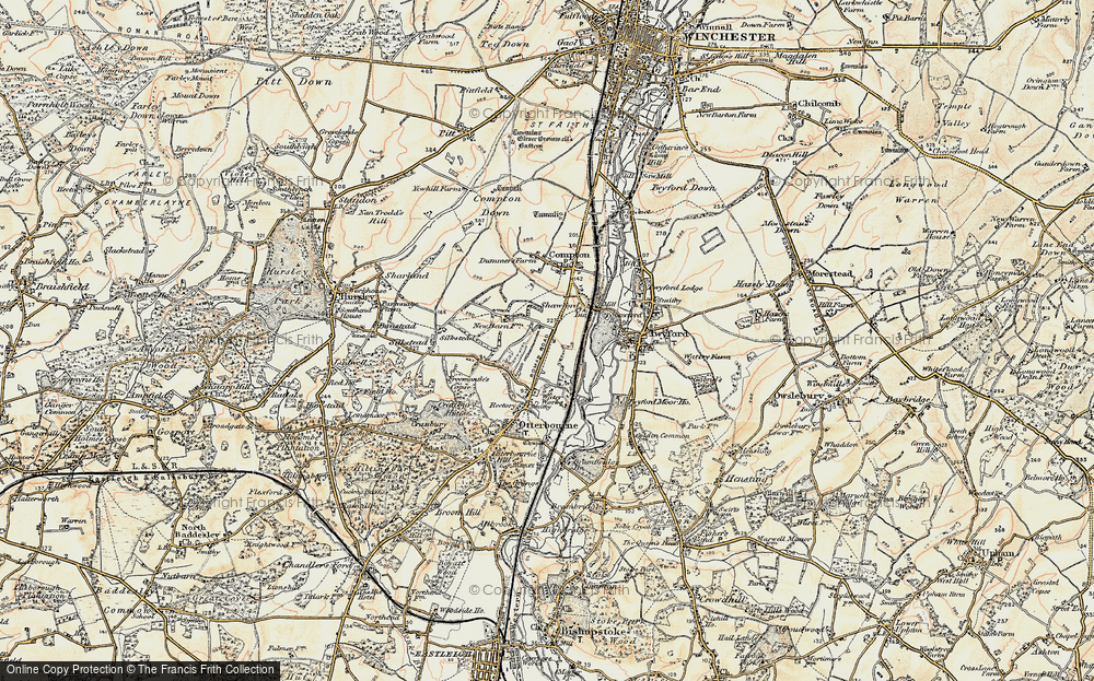 Old Map of Shawford, 1897-1909 in 1897-1909