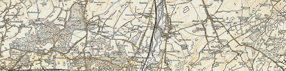 Old map of Shawford in 1897-1909