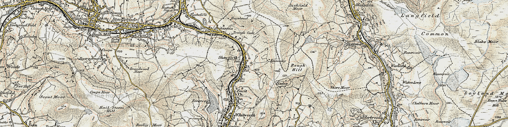 Old map of Shawforth in 1903