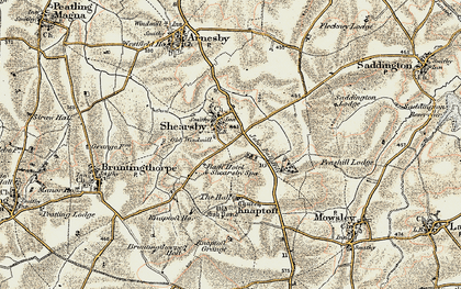 Old map of Shearsby in 1901-1902