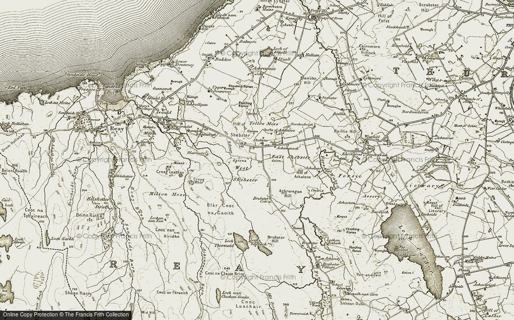 Old Map of Historic Map covering Achalone in 1911-1912