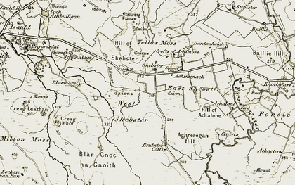 Old map of Achreregan Hill in 1911-1912