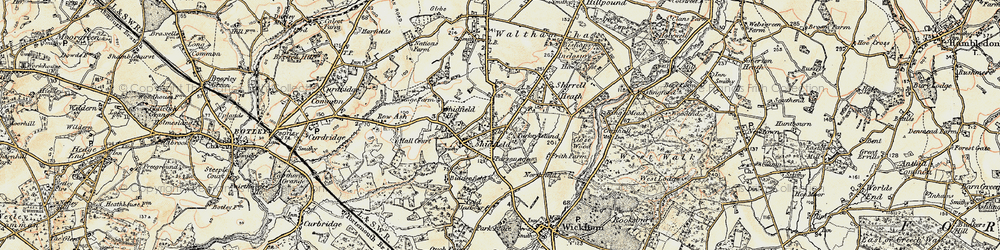 Old map of Biddenfield in 1897-1899
