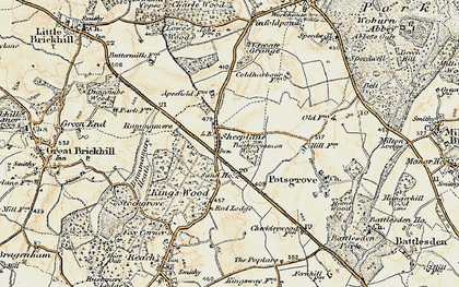 Old map of Buttermilk Wood in 1898-1899