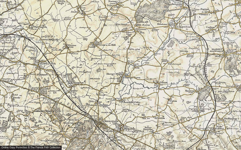 Old Map of Sheepy Magna, 1901-1903 in 1901-1903