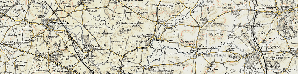 Old map of Sheepy Magna in 1901-1903