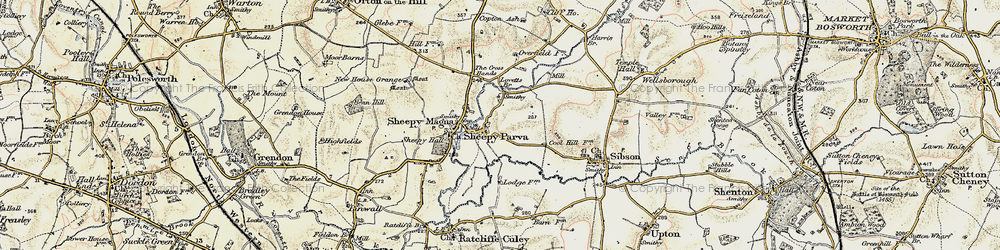 Old map of Sheepy Parva in 1901-1903