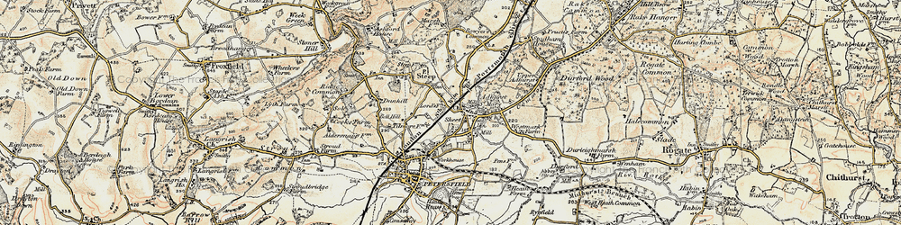 Old map of Adhurst St Mary in 1897-1900