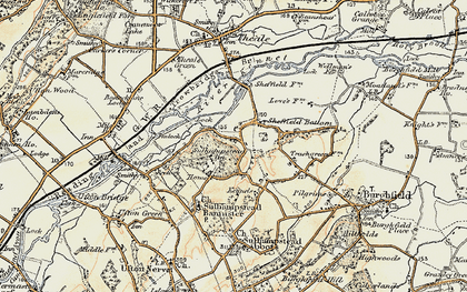 Old map of Sheffield Bottom in 1897-1900
