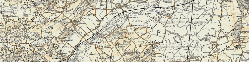 Old map of Sheffield Bottom in 1897-1900