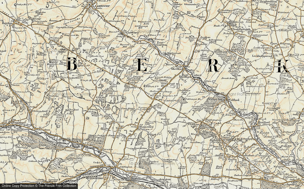 Old Map of Historic Map covering Breach Copse in 1897-1900