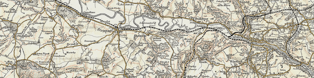 Old map of Belswardyne Hall in 1902