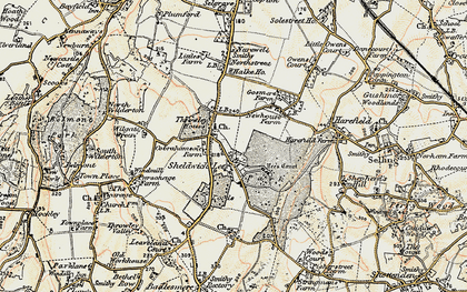 Old map of Sheldwich Lees in 1897-1898