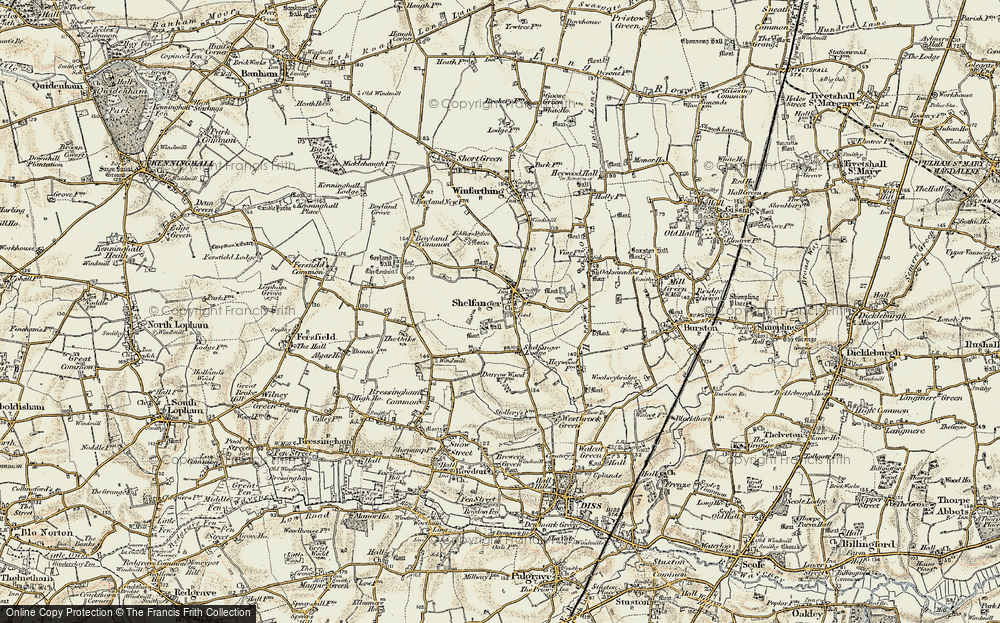 Old Map of Shelfanger, 1901 in 1901